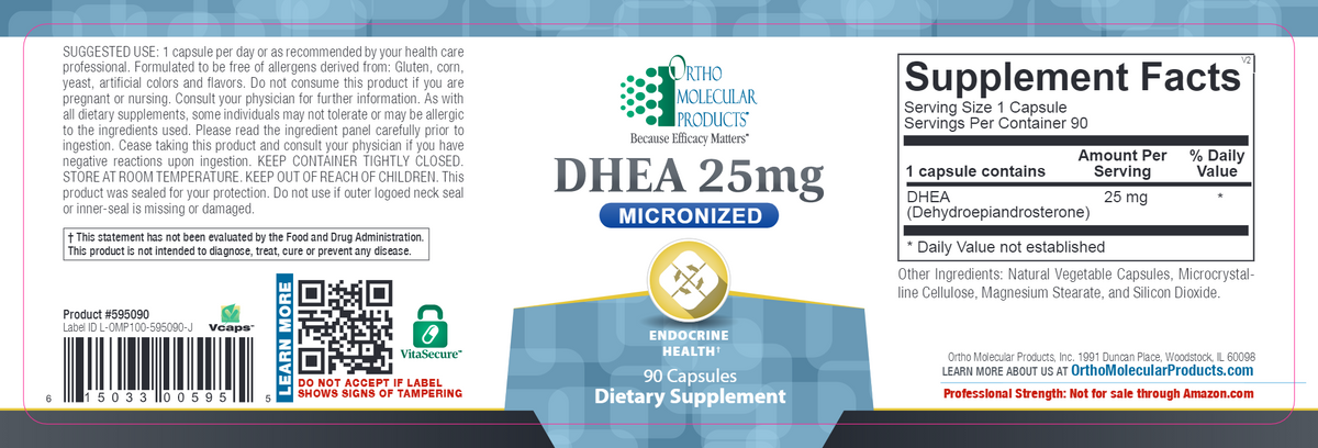 DHEA 25mg 90 capsules