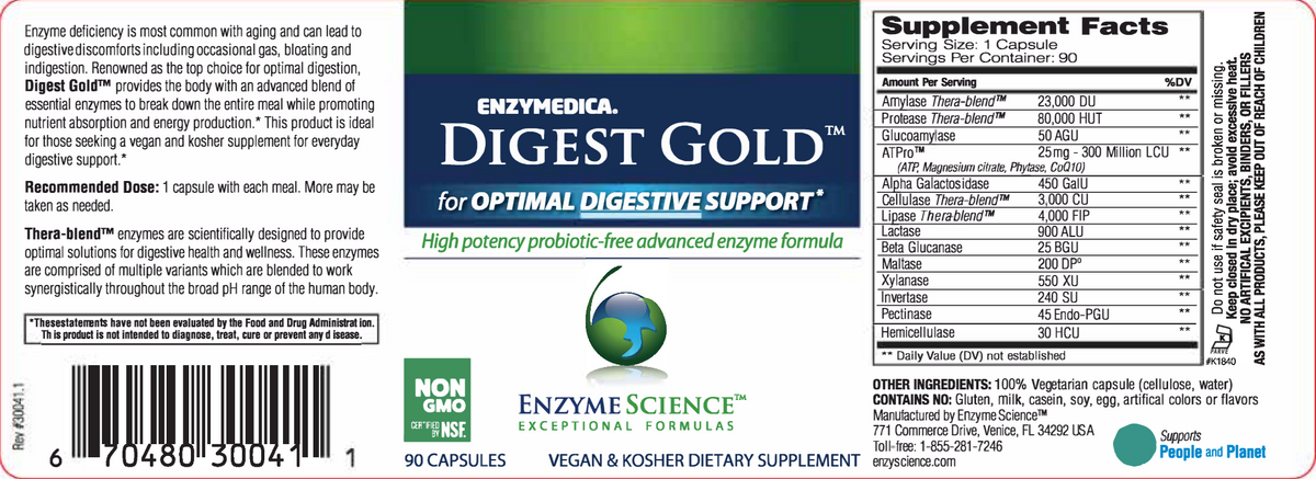 Digest Gold 90 vegcaps (Alternative to EnzymixPro)