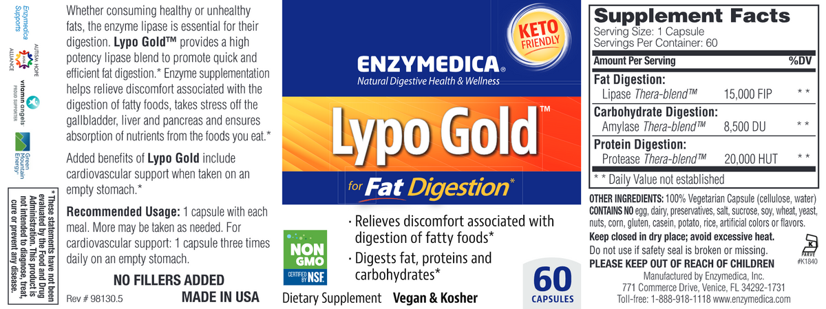 Lypo Gold 60 vegcaps (Alternative to Similase-Lipo by Integrative Therapeutics)