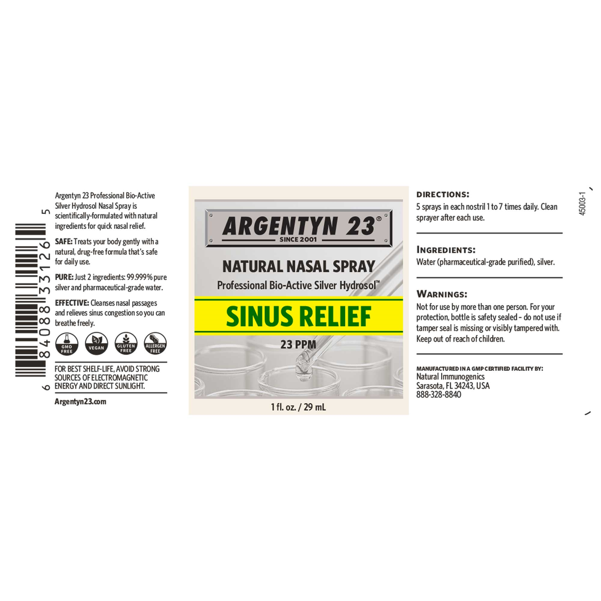 Argentyn 23 Nasal Spray Sinus Relief  2oz