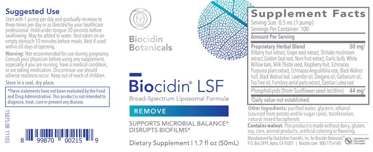 Biocidin® LSF - Potent Broad-Spectrum Liposomal 1.7 oz