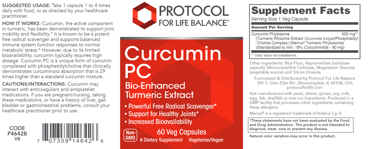 Curcumin PC 60 vegcaps- LIMITED SUPPLY
