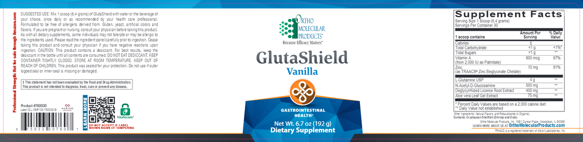 GlutaShield Vanilla 6.7 oz
