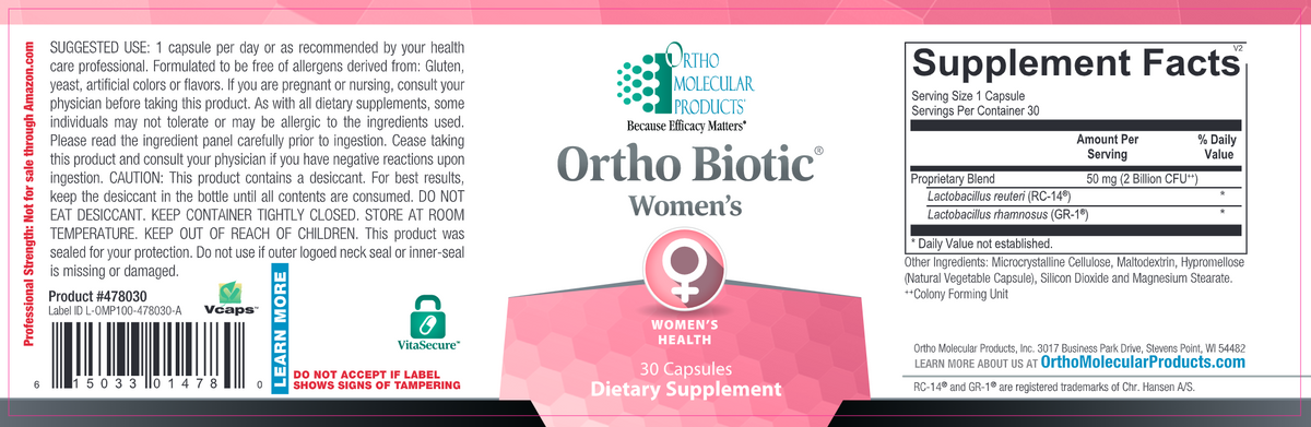 Ortho Biotic Women&#39;s 30 caps (Alternative to HMF Women&#39;s Daily)