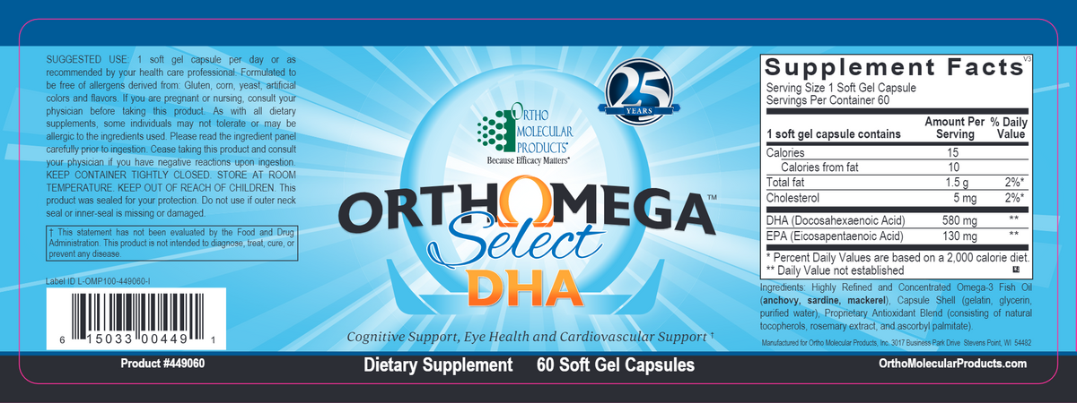 Orthomega® Select DHA 60 Soft Gel Capsules