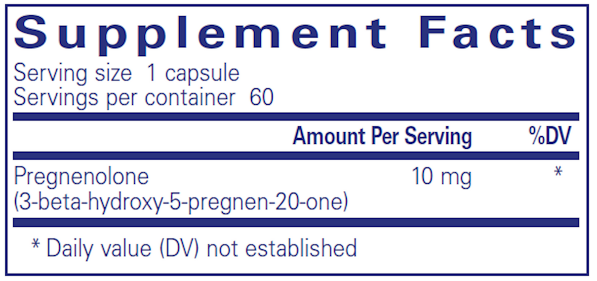 Pregnenolone 10 mg. 60 Capsules