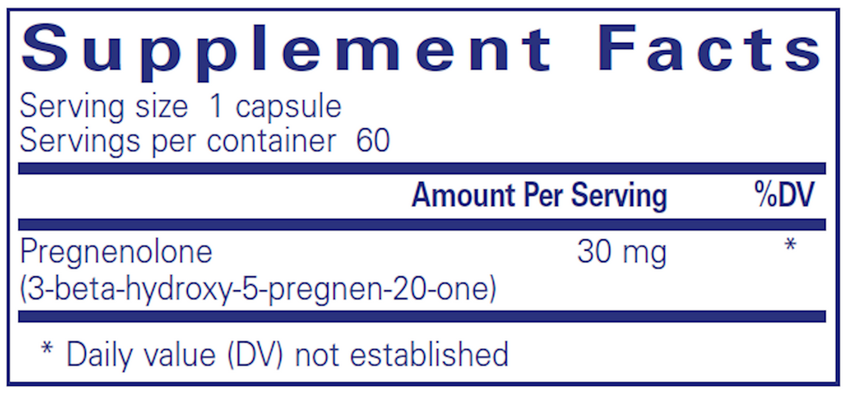 Pregnenolone 30 mg. 60 Capsules