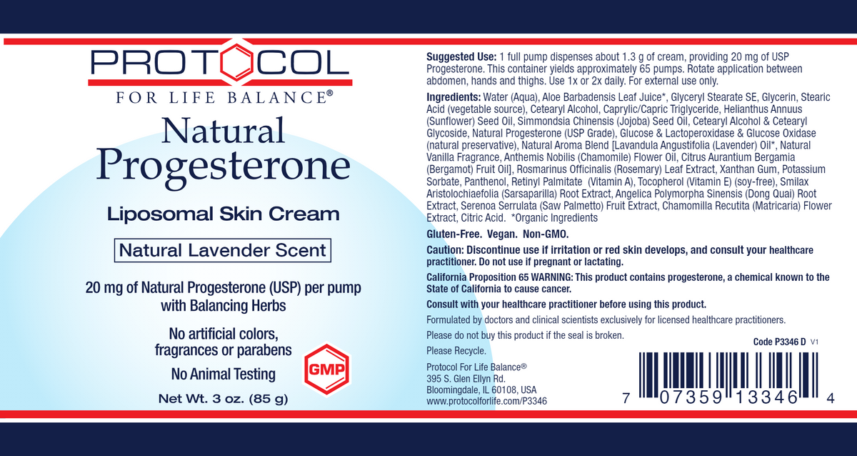 Progesterone Cream 3 oz. Lavender Scent