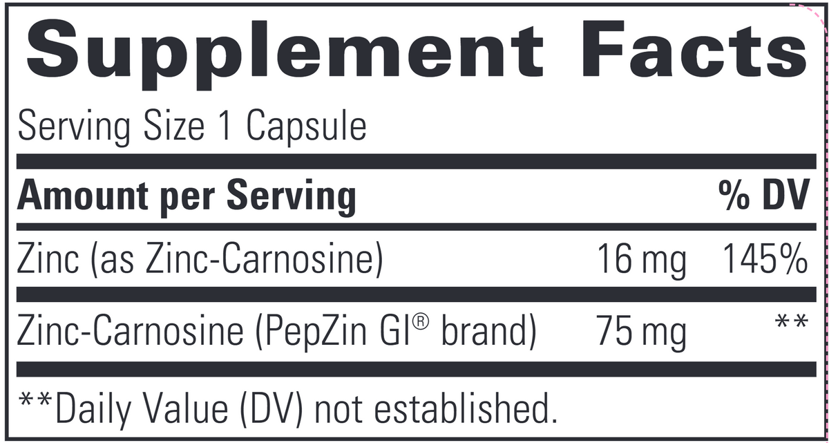 Zinc-Carnosine 60 vegcaps -Limited Supply